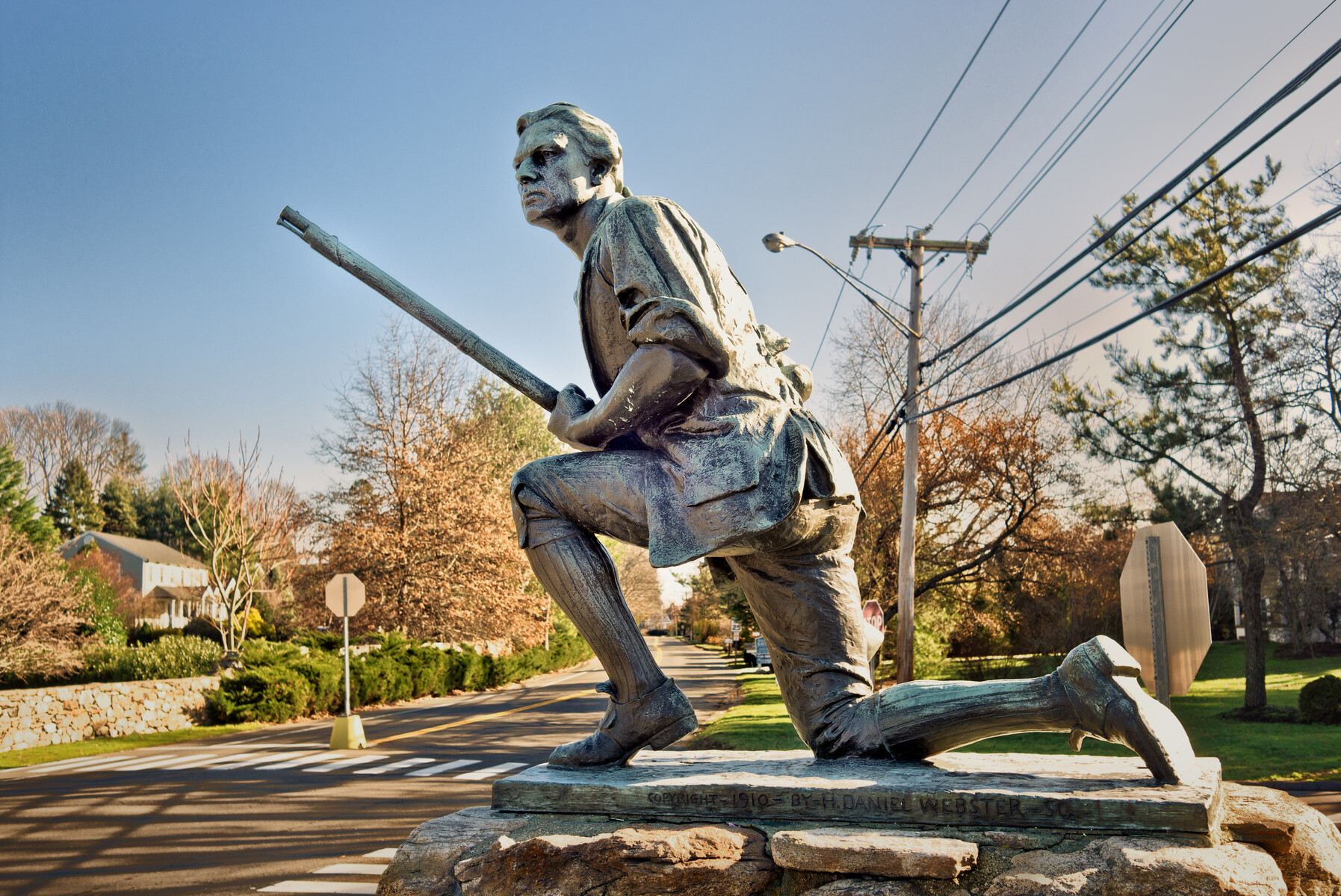 Westport Minuteman Statue - Professional dog walking and pet care services in Westport, CT